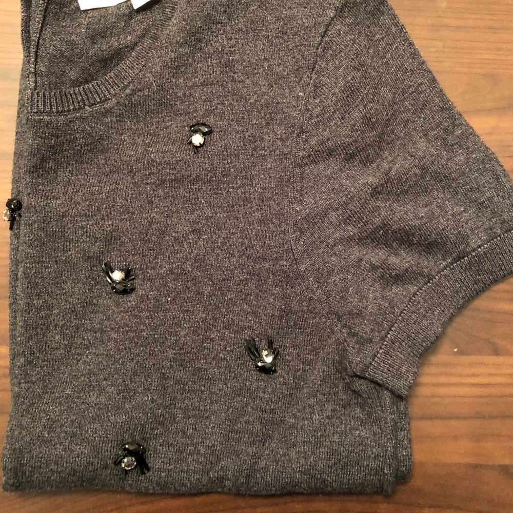 Sweater blouse with beaded detail